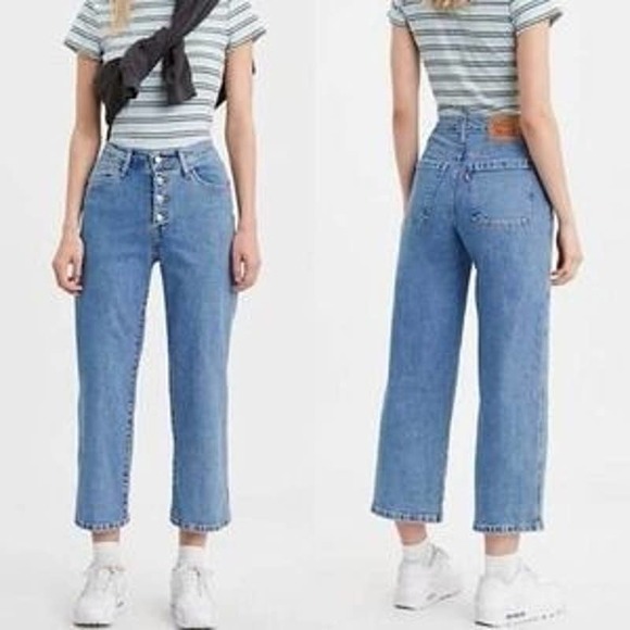 Levi's Denim - Levi's Mile High Cropped Wide Leg Jeans Size 27